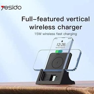 [ Aplus ] YESIDO DS15 15W Desktop Wireless Quick Charge Phone Holder Horizontal & Vertical