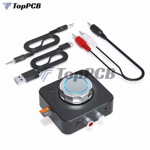 Bluetooth 5.0 Audio Receiver 3D Stereo Music Wireless Adapter TF Card RCA 3.5Mm 3.5 AUX Jack For Car