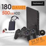 PS2 FMCB FULL SET + 180 GAMES + 500GB HDD + 2 CONTROLLER + 64MB MEMORY CARD REFURBISHED