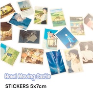 Set of 50-100 Stickers Howl Moving Castle 5x7cm Rectangular stickers Howl’s Ghibli Movies cartoon im