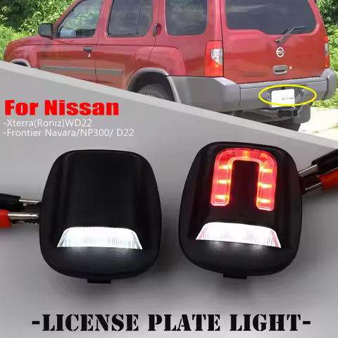 2Pc LED License Number Plate Light For Nissan Xterra（Roniz）WD22 1999-2004 For Frontier Navara NP300 