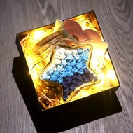 【特卖】创意夜光许愿瓶星星罐子星星瓶免费送渐变蓝色星星折纸木塞玻璃瓶Creative Night Light Wishing Bottle Star Jar Star Bottle Free20250