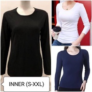 😍HIGH QUALITY COTTON👚INNER HITAM BAJU PEREMPUAN LENGAN PANJANG