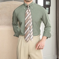Mr. Lusan New Arrival Italian Napoli Long Sleeves Shirt Gentry All-Match Commute Casual Retro Busine