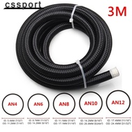 10FT 3M AN4 AN6 AN8 AN10 AN12 Oil Fuel Hose Oil Gas Cooler Hose Line Pipe Tube Nylon Stainless Steel