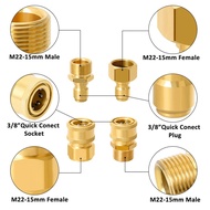 High Pressure Water Quick Connector M22-15MM Car Washer Water Pipe Washer Adapter Copper MAQZ