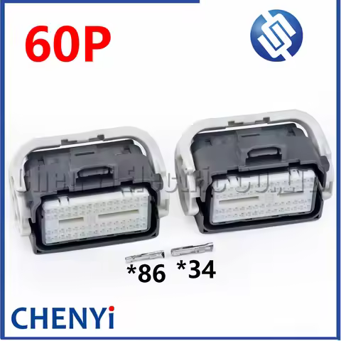 60 Pin Car connector Engine control unit computer board ECU plug L/R 7283-9907-10 7283-9908-10 For S