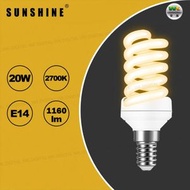 S20E14W 慳電膽(螺旋型燈膽)20W / E14細螺頭 黃光2700K 【香港行貨】