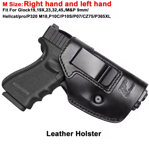 Leather Holster Fit For Glock19,19X,23,32,45,/M&P 9mm/Hellcat/pro/P320 M18,P10C/P10S/P07/CZ75/P365XL