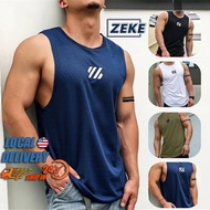 ZEKE A0003 Men Singlets Quick Dry Sleeveless Gym Shirts Fitness Tank Tops Training Wear Workout Sing