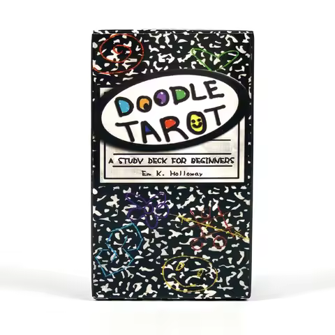 Doodle Tarot Cards 78 English Version Divination Borad Games Cards Game Cute Hand-Drawn for Beginner