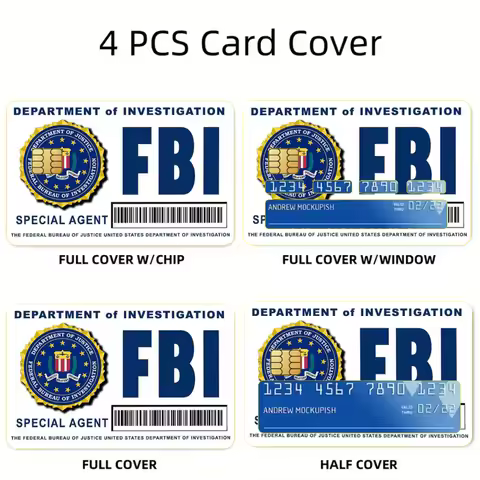 Police FBI Stickers For Debit Bank Credit Cards Metro Bus Pass Sticker Decoration Cover 4PCS Card Sk
