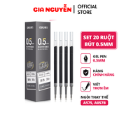 Combo 20 ruột bút GEL S221 Deli 0.5mm dùng cho bút bi nước A575 không gai viết trơn tru phù hợp học