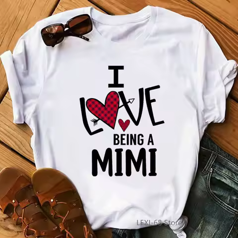 I Love Being A Mimi Letter Print Tshirts Women Gift For Mother'S Day T Shirt Femme Summer Fashion Fe