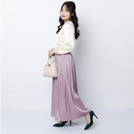 Long Silk Shimmer Skirt | Women's Shimmer Plisket Skirt