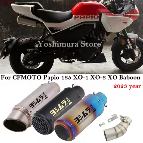 For Cfmoto Papio125 Xo-1 Xo-2 Xo Baboon 2023 Motorcycle Exhaust Systems Modify 51MM Middle Link Pipe
