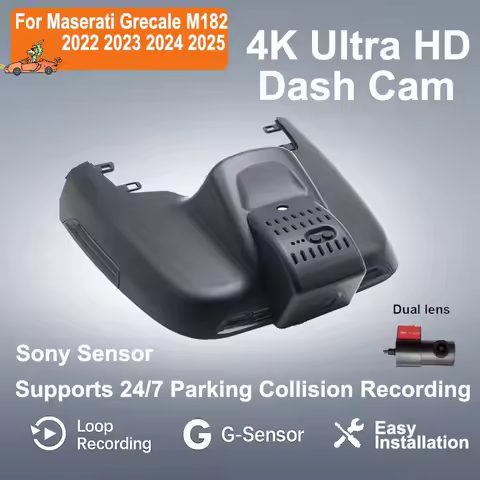 For Maserati Grecale M182 2022 2023 2024 2025 Recorder Night Visio 4K UHD Plug and Play Car DVR Dash