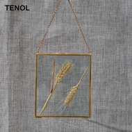 [TENOL] Wall Frames, Gold Metal Pressed Glass Floating Hanging Photo Frames, 6.3 x 6.3