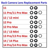 เลนส์กระจกกล้องถ่ายรูปเลนส์กระจกกล้องถ่ายรูปกล้องด้านหลังพร้อมสติกเกอร์สำหรับ iPhone 6 6S 7 8 Plus X XR XS 11 12 13 14 Pro Plus Mini Max