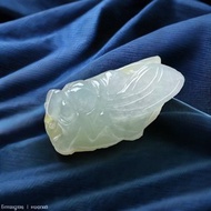 冰種飄黃翡翡翠蟬 | 天然緬甸玉A貨翡翠 | 送禮