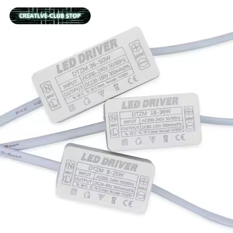 LED Driver 300mA 8W 12W 18W 24W 36W 48W 50W For LEDs Power Supply Unit AC200-240V Lighting Transform