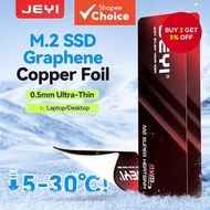 JEYI Graphene M.2 2280 SSD Copper Foil Heatsink for NVMe/SATA SSD - Ultra Thin 0.5mm High Thermal Co