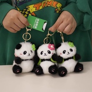Chengdu Panda Grandpa Doll Cute Flower Panda Pendant Plush Keychain Schoolbag Pendant Base Souvenir 