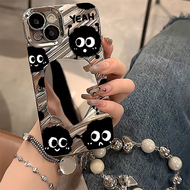 เคสสวย พร้อมเชือกคล้อง for Samsung A55 5G A05S A54 5G A15 A06 A05 A12 A16 A34 A14 A35 สีเงิน การ์ตูน