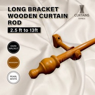 (Long C) Curtain Rod/Wooden Curtain Rod/Solid Wood/28MM Diameter Rod/Batang Kayu Langsir/Batang Langsir/Kayu Langsir