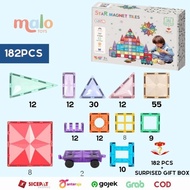 MNTL Star Magnetic Tiles 182Pcs [FREE GIFT 25PCS] TOTAL 207PCS CLASSIC