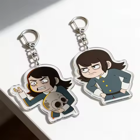 Cute Horror Anime Keychain for Accessories Haunted Abaddon Keyring Jewelry Cecil Hotel Esther Nathan