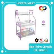 Rak Piring Plastik Susun 3 Warna Cantik Deluxe - Rak Dapur Serbaguna