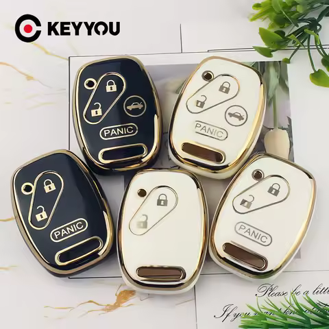 KEYYOU TPU Remote Car Key Case Cover For Honda Fit CIVIC JAZZ Pilot Accord CR-V Freed Freed Pilot St