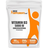 BulkSupplements.com Vitamin D3 Powder-Chocolate, Vitamin D Supplement, 5000 IU-Gluten Free, 50mg Per