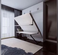 P725 隱形床 折疊床 單人床 雙人床 書架組合床 多功能板床 正翻單人書桌壁櫃床 油壓床 氣壓床 儲物床 升降床 全新包送貨 Invisible bed/Lifting bed/Hydraulic