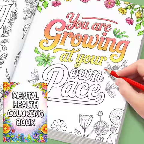 Mental Health Coloring Book: Motivational Quotes & Floral Art Therapy for Adults & Teens
