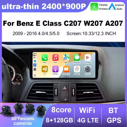WiFi Stereo GPS 4G Android 15 For Mercedes Benz E Class C207 W207 A207 2009 - 2016 Wireless Carplay 