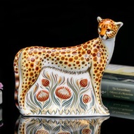 英國製 Royal Crown Derby 2006骨瓷歐式伊萬里獵豹鎮紙擺飾