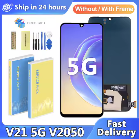 6.44'' OLED Screen For Vivo V21 5G V2050 LCD Display Touch Screen Digitizer Assembly For Vivo V21 5G