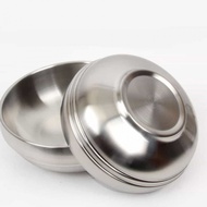 Double Wall Stainless Steel Cold Noodle Bowl Bibimbap Serving Bowl