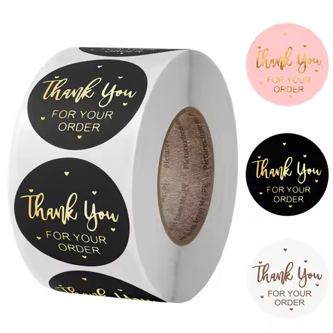 "THANK You For Your Order"Sticker For Envelope Sealing Labels Sticker Black Pink Transparent Gold St