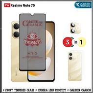 Paket 3 in1 Tempered Ceramic Matte Realme Note 70 4G 60 4G 50 4G Spy Glare PRIVACY Free Camera Garsk