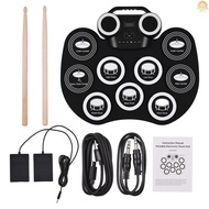 Fast Ship Portable Roll-up Electronic Drum Pad Silicon Digital Drum Portable Stereo Digital Drum wit