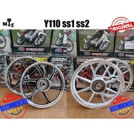 Y110 Racing Boy Sport Rim SS110 ss1 ss2 Classic 6 Batang /8 Batang Chrome Black (Model 688/811) Whit