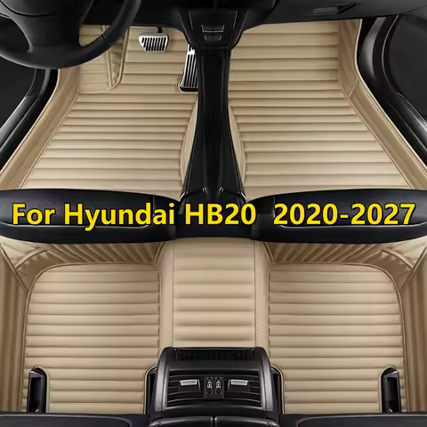Auto Floor Mats Fit For Hyundai HB20 2020 2021 2022 2023 2024 2025 2026 2027 Waterproof Full Set Veh