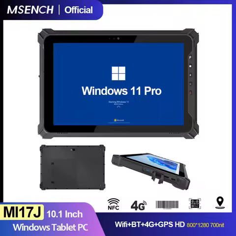 MSENCH 10.1 Inch Windows 11 Pro N5100 Rugged Tablet 4G LTE GPS 8GB RAM/128 GB ROM 10000mAh/3.7V Batt