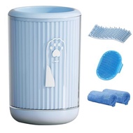 Compact Pet Paw Cleaner with 2 Absorbent Towels - Ergonomic Non-Slip Dog/Cat Foot Washer for Small &