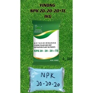 Yi Nong Foliar and Drip Fertigation Plant Nutrients/NPK 20 - 20 - 20 + TE/1kG 益农叶面和滴水灌溉植物肥精