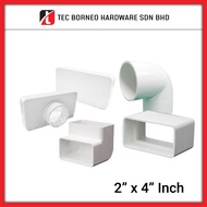 TEC [1 PC] Hydroponic Fitting 2" x 4" uPVC End Cap Socket Elbow Trunking Connector Joiner NFT Hidrop