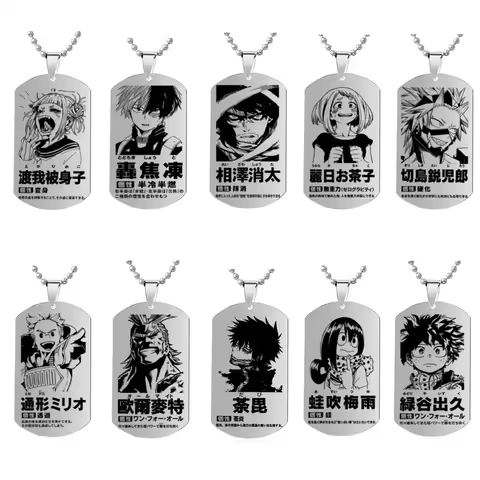 Stainless Steel Necklace Anime My Hero Academia Bakugou Katsuki Character Pendant Necklace Cosplay P